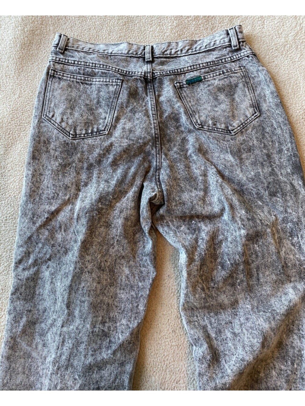 VTG Sasson Black Gray Acid Wash Jeans Size 36x34 80s 90s Retro Vintage 1537